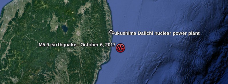 Strong M5.9 earthquake hits Fukushima Prefecture, Japan