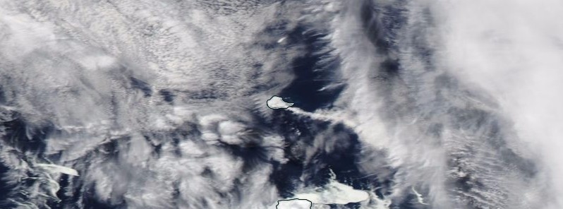 Gas emission observed over Mount Michael, South Atlantic Ocean
