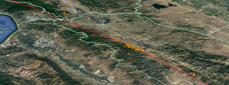 More than 130 quakes after M4.6 NE of Gonzales, California