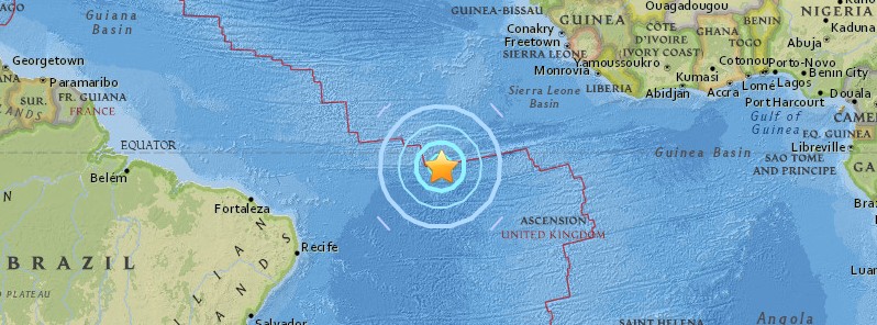 Strong and shallow M6.7 earthquake Central Mid-Atlantic Ridge