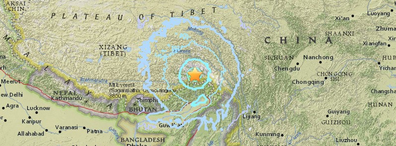 Strong and shallow M6.9 earthquake hits SW China / India border region