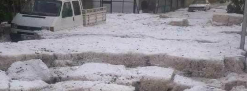 Severe hailstorm hits Mersin, Turkey, producing huge hail accumulations