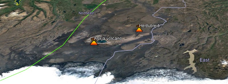 Earthquake swarm detected near Herðubreið, Askja volcanic area, Iceland