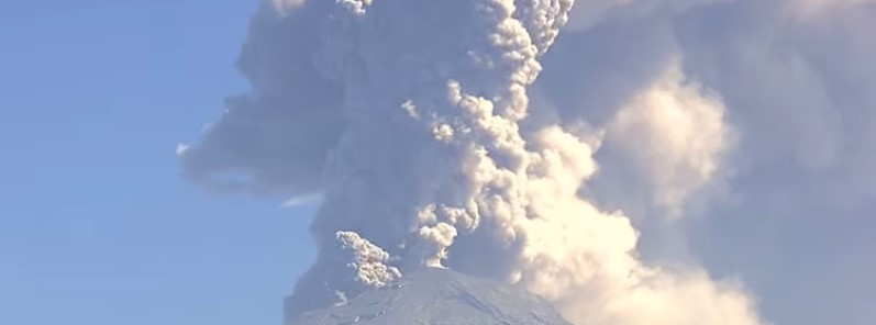 Strongest eruption since 2013 at Popocatepetl volcano, Mexico