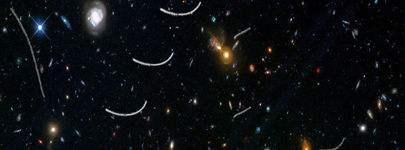 Hubble sees nearby asteroids photobombing distant galaxies