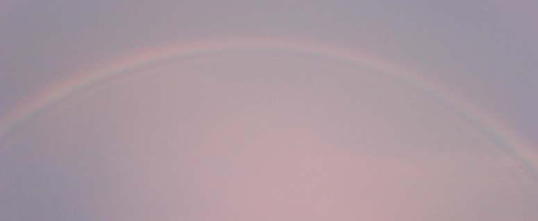 Supercooled rainbow appears over Muonio, Finland