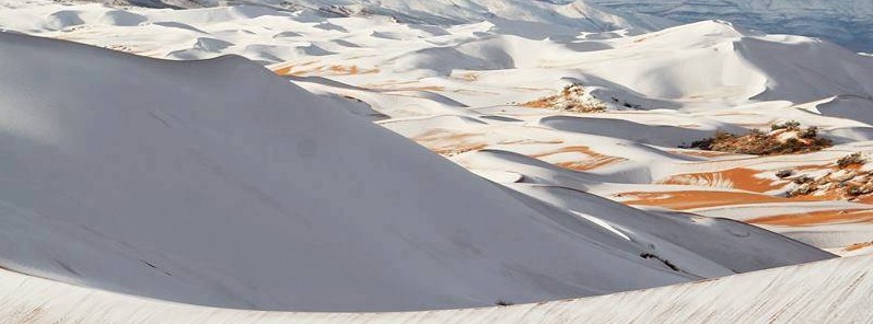 Snow covers northern Algeria’s desert for the second winter in a row