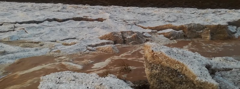 Freak hailstorm hits Sutherland, creates a river or hail, South Africa