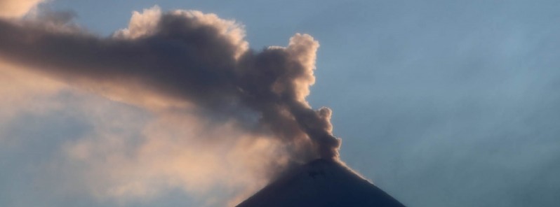 Moderately strong eruptions at Klyuchevskoy volcano, ash up to 6 km a.s.l.