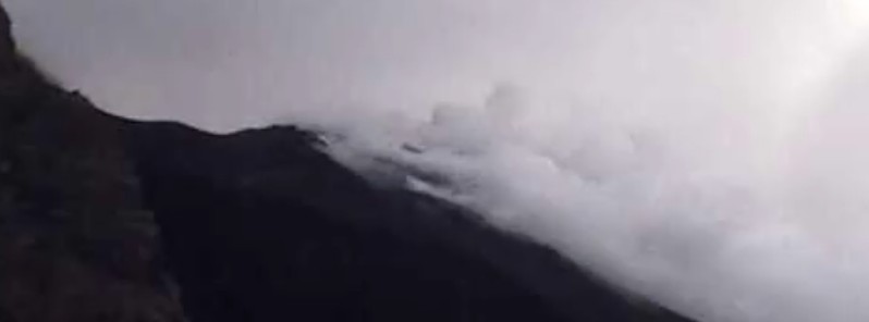 Very loud explosion at Stromboli volcano, Italy