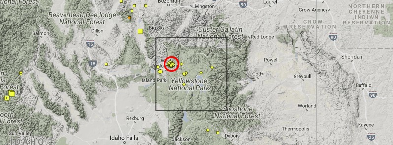 Yellowstone earthquake swarm in the same area as last summer’s Maple Creek swarm
