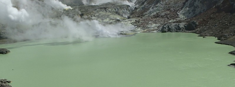 White Island’s Crater Lake reforming after recent cyclones, New Zealand