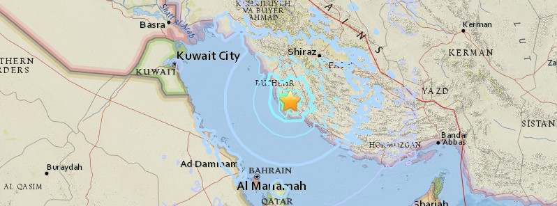 Shallow M5.9 earthquake hits near Bushehr Nuclear Power Plant, Iran