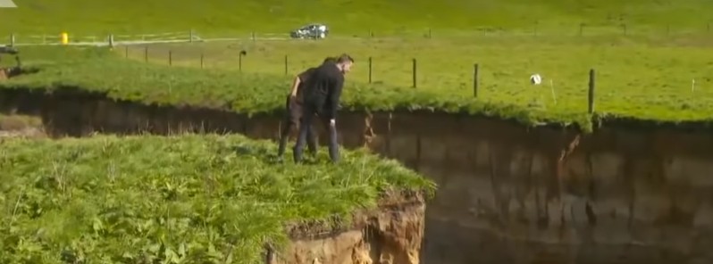 Massive sinkhole opens in New Zealand after record-breaking rain