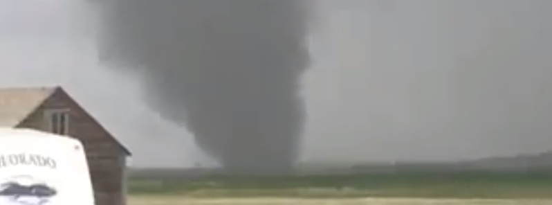 Large landspout tornado touches down near Griffin, Saskatchewan