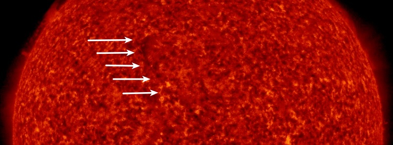 Plasma filament eruptions detected on the Sun, Earth-directed CME possible