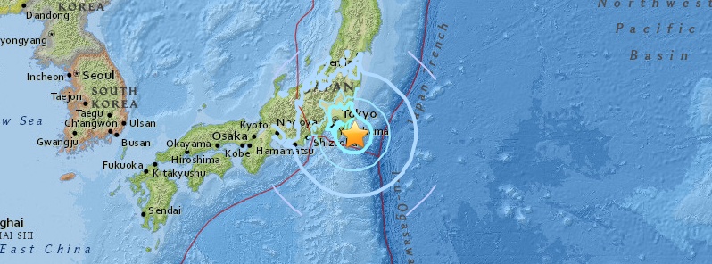 Strong M6.0 earthquake hits near the east coast of Honshu, Japan