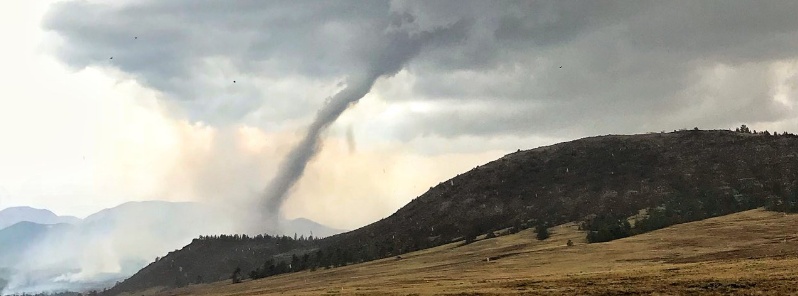 Rare high-elevation tornado forms at the edge of Weston Pass Fire, Colorado