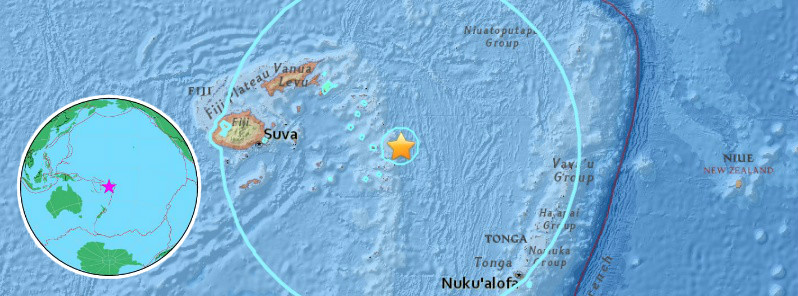 Very deep M8.2 earthquake hits Fiji region, two M6+ aftershocks