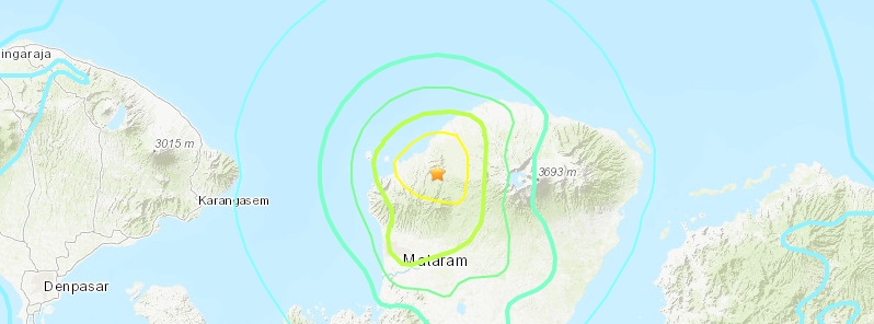 Strong M6.2 aftershock strikes Lombok 4 days after devastating M7.0 killed more than 259 people, Indonesia