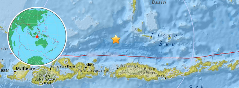 Very deep M6.7 earthquake under Flores Sea, Indonesia