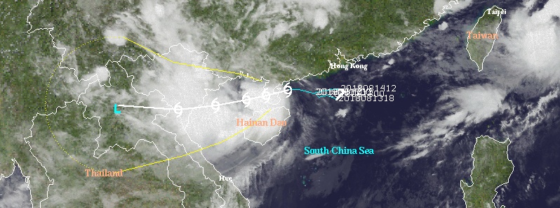 Tropical Storm “Bebinca” over China’s Leizhou Peninsula, landfall in Vietnam expected on August 17