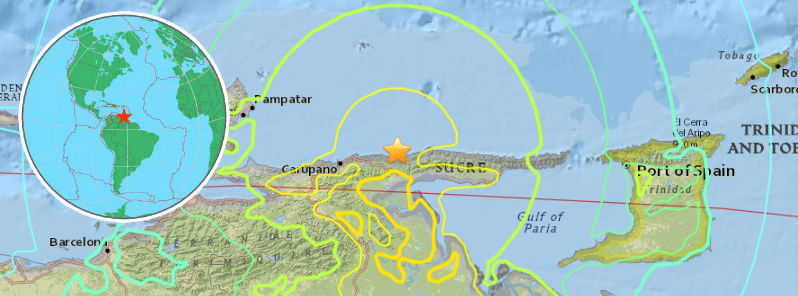 Very strong M7.3 earthquake hits Venezuela at intermediate depth