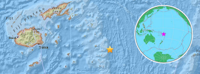 Very deep M6.6 earthquake hits Fiji region