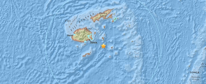 Very strong and deep M7.8 earthquake hits Fiji