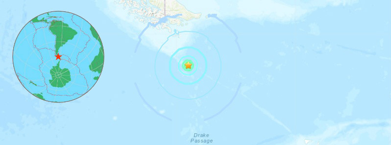Strong and shallow M6.3 earthquake under Drake Passage (Sea of Hoces)