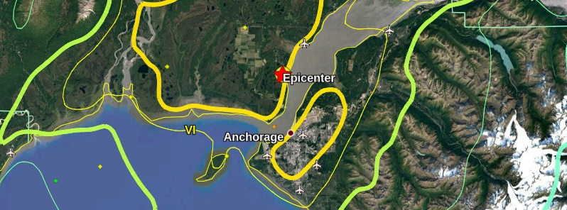 Strong and shallow M7.0 earthquake hits Anchorage, Alaska