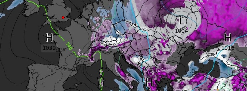 Arctic outbreak descends on SE Europe, lots of snow and strong Bura winds expected