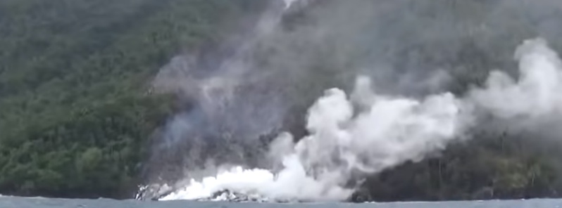 Karangetang lava flow reaches the sea, 5 villages evacuated, Indonesia