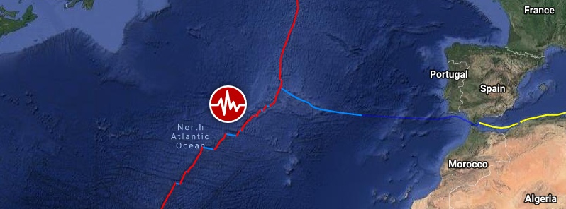 Shallow M6.1 earthquake hits Northern Mid-Atlantic Ridge