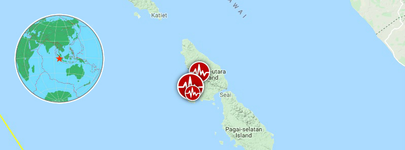 Shallow M6.1 earthquake hits North Pagai, West Sumatra, Indonesia