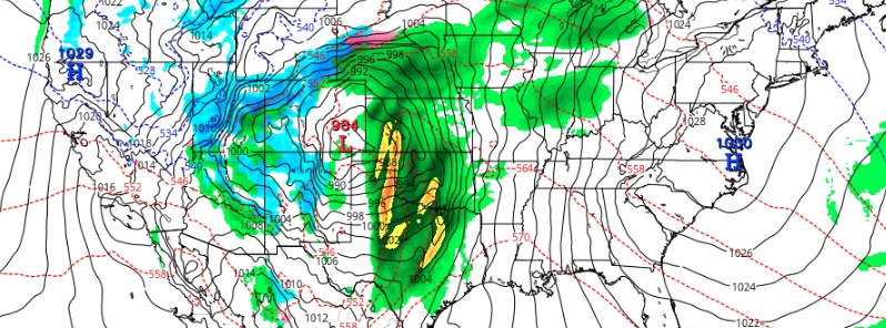 Rapidly intensifying storm expected across the Plains, U.S.