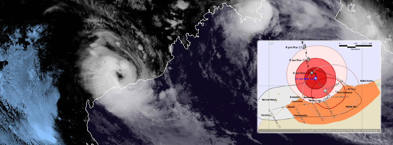 Slow-moving TC “Veronica” nears the Pilbara coast, extended period of destructive winds expected, Australia