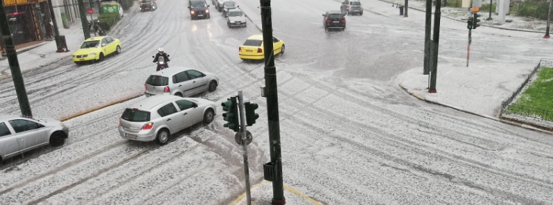 One of the strongest hailstorms on record hits Athens, Greece