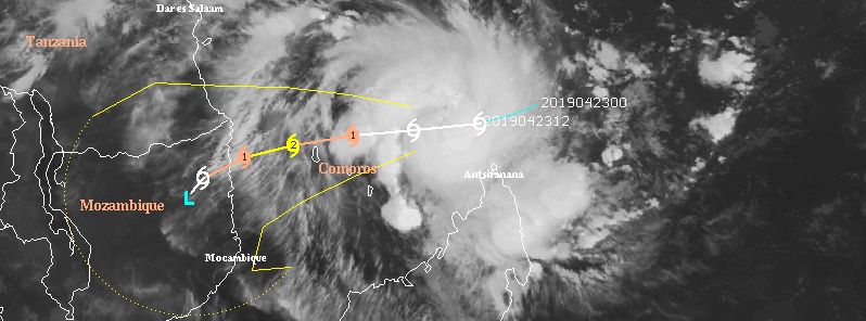 Tropical Storm “Kenneth” intensifying on its way toward Mozambique
