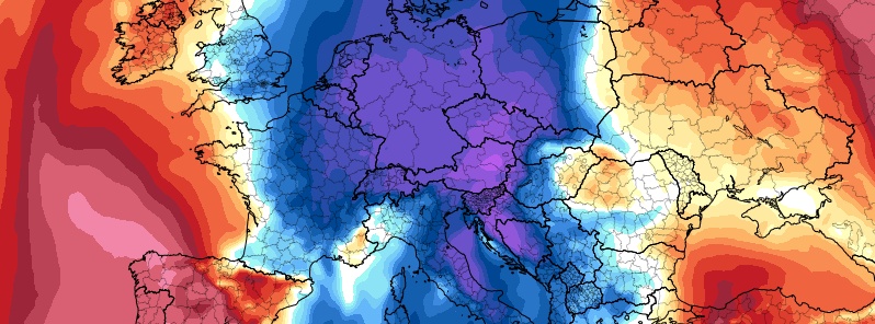 Another intense Arctic cold outbreak pushing into Europe