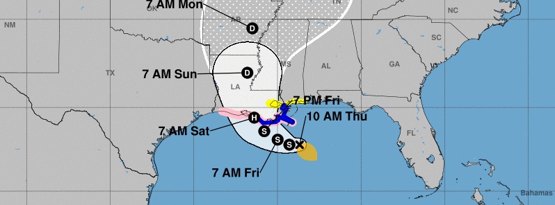 Tropical Storm “Barry” forms – long duration heavy rainfall along the central Gulf Coast and inland, U.S.