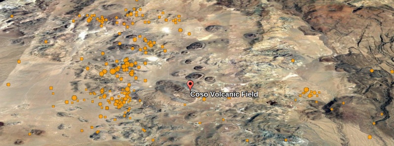Seismic activity continues at Coso Volcanic Field in Inyo County, California