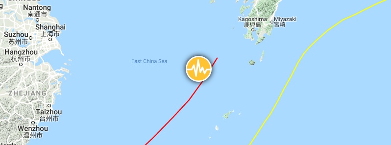 Deep M6.1 earthquake hits SW of Kyushu, East China Sea