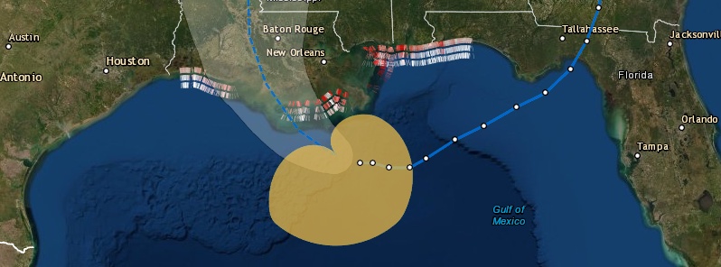 Waves and storm surge produced by Barry to affect beaches in four Gulf Coast states