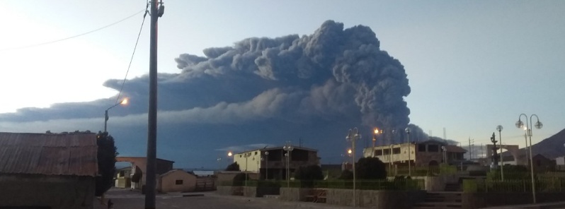 Violent explosive activity at Ubinas volcano, ash to 12.1 km (40 000 feet) a.s.l., Peru