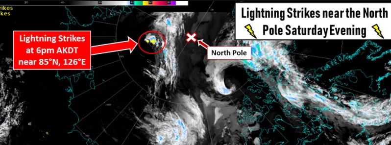 Rare lightning strikes detected near the North Pole