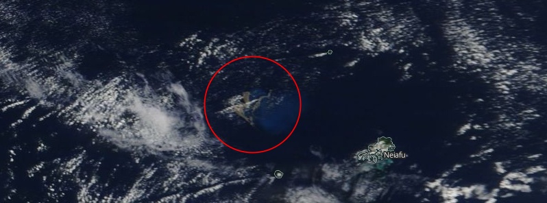 Underwater eruption near Fonualei Island, Tonga
