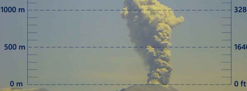 Eruption at Sabancaya volcano ejects ash up to 9.4 km (31 000 feet) a.s.l., Aviation Color Code Red, Peru