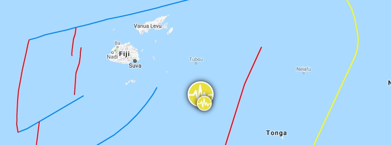 Very deep M6.7 earthquake hits 34 km (21 miles) NNE of Ndoi Island, Fiji