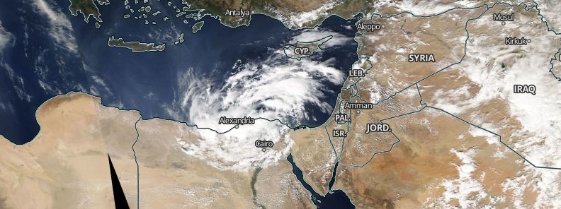 Medicane “Scott” makes landfall over Egypt, heavy rain spreading through the region